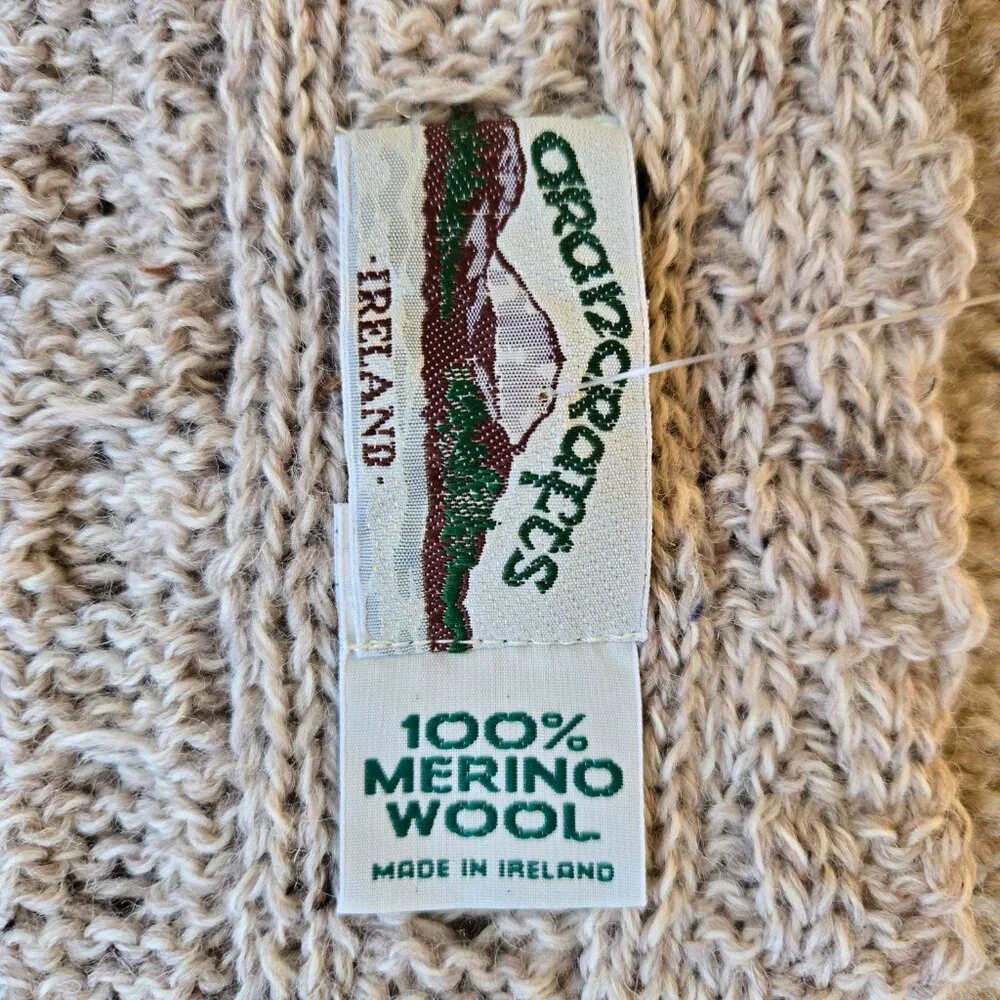 NWT Aran Crafts Merino Wool Donegal Honeycomb Scarf